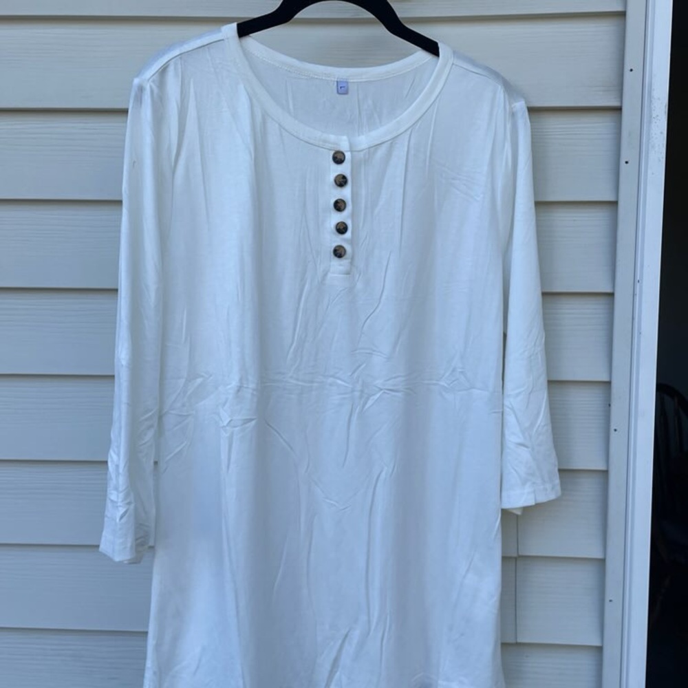 Off White Shirt with Button Placket - Picture 4 of 4